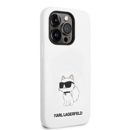 Capa para Apple iPhone 14 Pro, Karl Lagerfeld, Silicone Choupette, Branca
