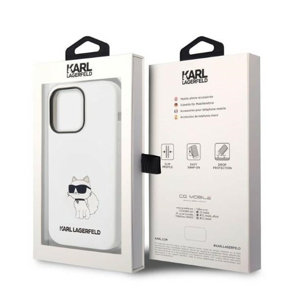 Capa para Apple iPhone 14 Pro, Karl Lagerfeld, Silicone Choupette, Branca