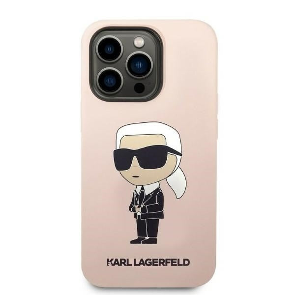Capa para Apple iPhone 14 Pro, Karl Lagerfeld, Silicone Ikonik NFT, Rosa