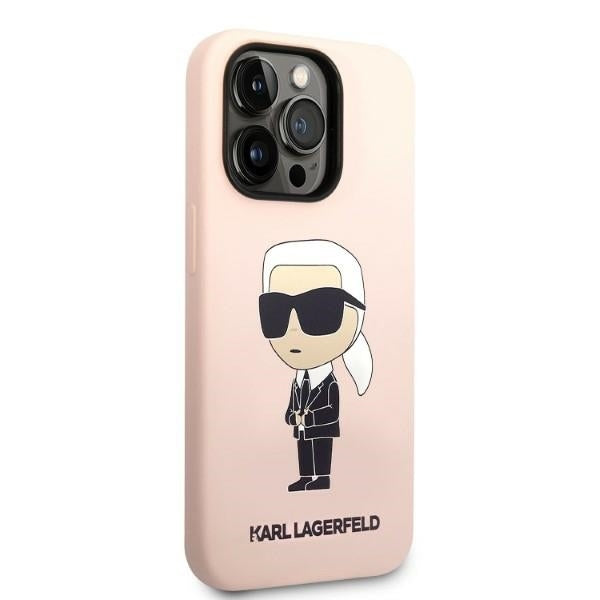 Capa para Apple iPhone 14 Pro, Karl Lagerfeld, Silicone Ikonik NFT, Rosa