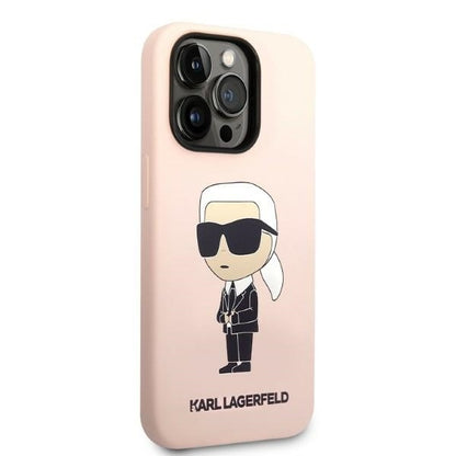 Capa para Apple iPhone 14 Pro, Karl Lagerfeld, Silicone Ikonik NFT, Rosa