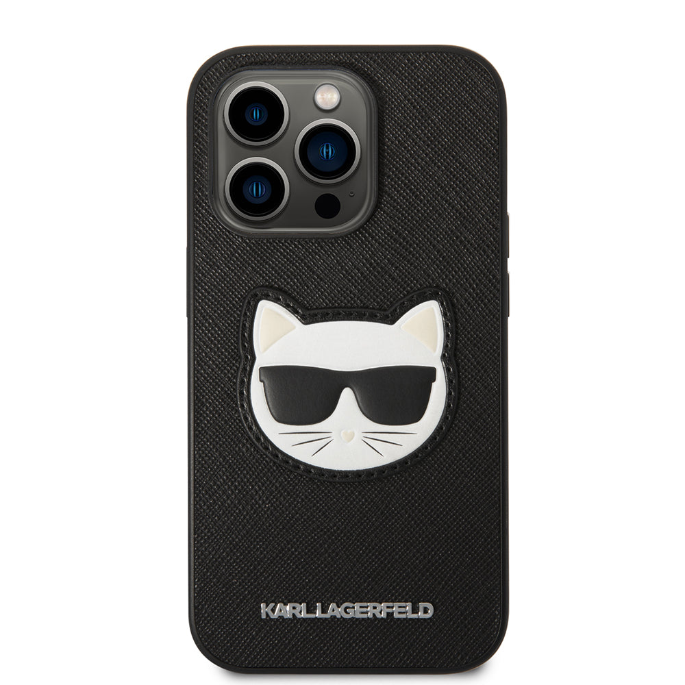 Capa para Apple iPhone 14 Pro, Karl Lagerfeld, Saffiano Choupette's Head, Preta