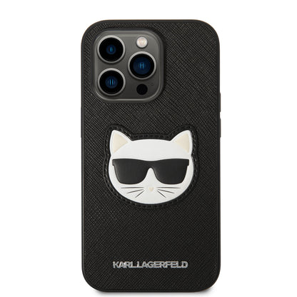 Capa para Apple iPhone 14 Pro, Karl Lagerfeld, Saffiano Choupette's Head, Preta