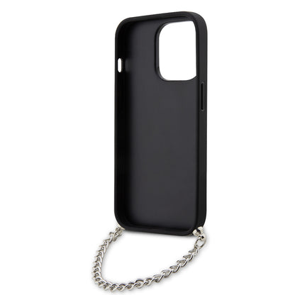 Capa para Apple iPhone 14 Pro, Karl Lagerfeld, Saffiano Monogram Chain, Preta