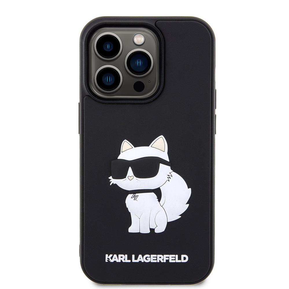 Case for Apple iPhone 14 Pro Max, Karl Lagerfeld, 3D Rubber Choupette, Black