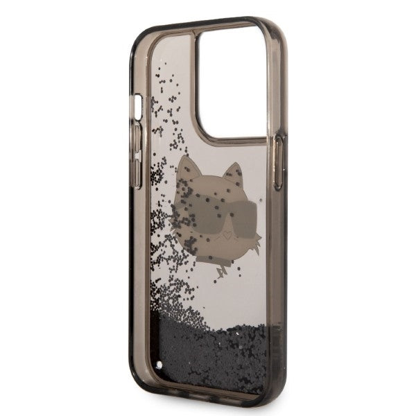Capa para Apple iPhone 14 Pro Max, Karl Lagerfeld, Glitter Choupette's Head, Preta