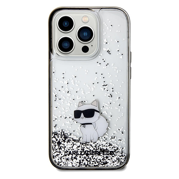 Case for Apple iPhone 14 Pro Max, Karl Lagerfeld, Liquid Glitter Choupette, Transparent