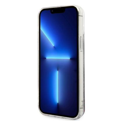 Capa para Apple iPhone 14 Pro Max, Karl Lagerfeld, Liquid Glitter Monogram, Prateada.