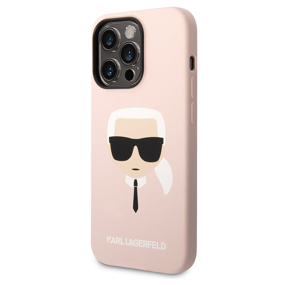Capa para Apple iPhone 14 Pro Max, Karl Lagerfeld, Silicone Karl's Head, Rosa