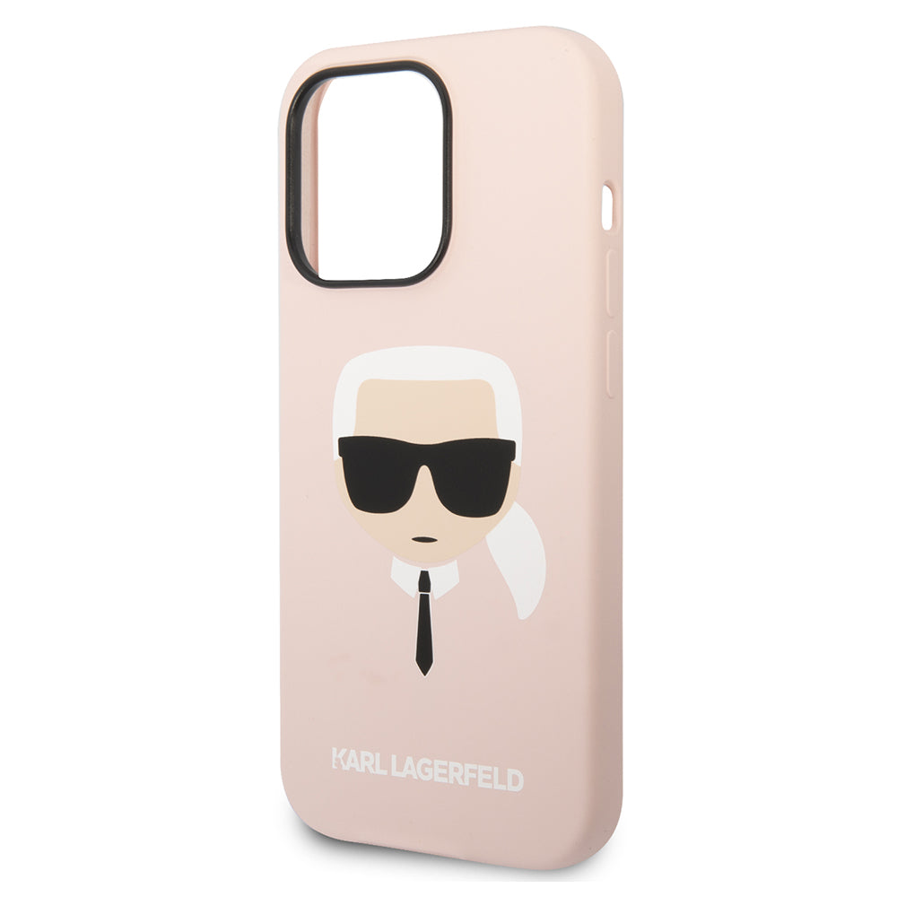 Capa para Apple iPhone 14 Pro Max, Karl Lagerfeld, Silicone Karl's Head, Rosa