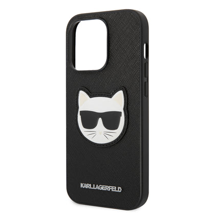 Capa para Apple iPhone 14 Pro Max, Karl Lagerfeld, Saffiano Choupette's Head, Preta