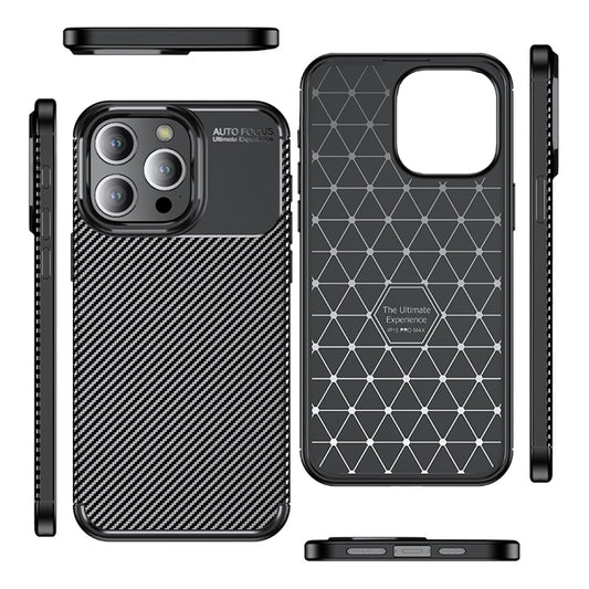 Capa para Apple iPhone 14 Pro, Techsuit, CarbonFiber, Preta