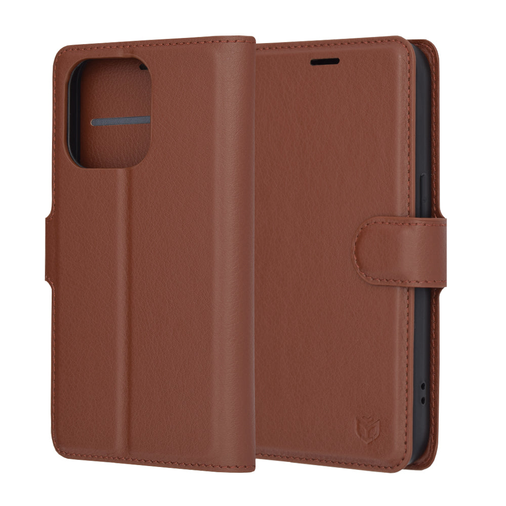 Capa para Apple iPhone 14 Pro, Techsuit, Leather Folio, Castanha