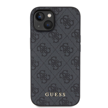 Capa para Apple iPhone 15, Guess, 4G Metal Gold Logo, Cinza
