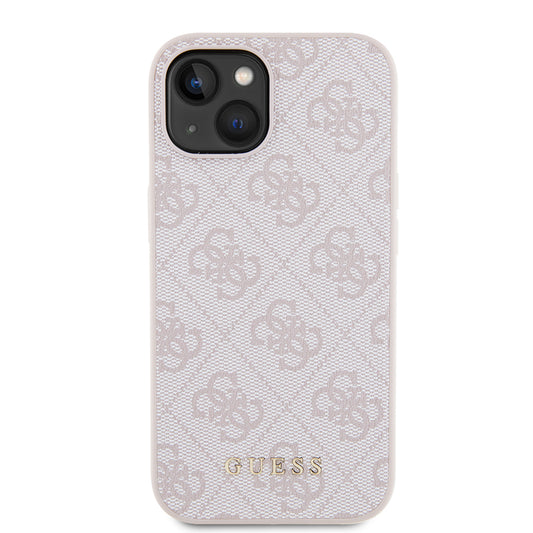 Capa para Apple iPhone 15, Guess, 4G Metal Gold Logo, Rosa