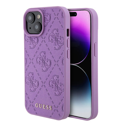 Capa para Apple iPhone 15, Guess, 4G Estampado, Lilás Claro