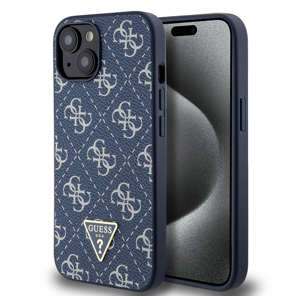 Capa para Apple iPhone 15, Guess, 4G Triangle Logo, Azul