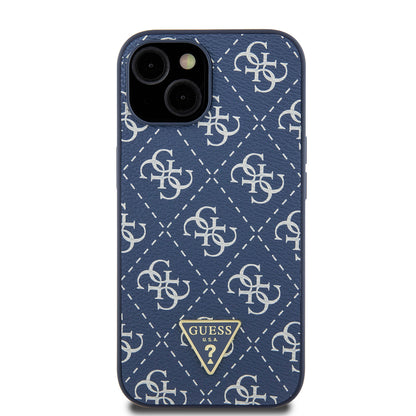 Capa para Apple iPhone 15, Guess, 4G Triangle Logo, Azul