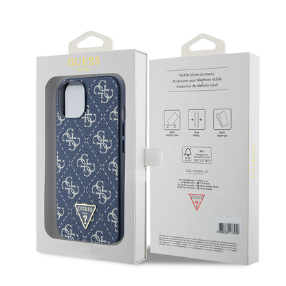 Capa para Apple iPhone 15, Guess, 4G Triangle Logo, Azul