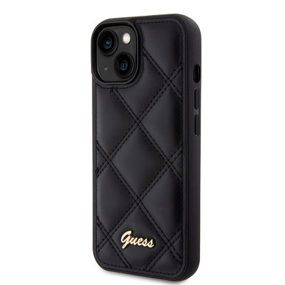 Capa para Apple iPhone 15, Guess, Quilted Metal Logo, Preta