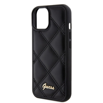 Capa para Apple iPhone 15, Guess, Quilted Metal Logo, Preta
