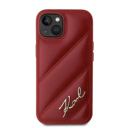 Capa para Apple iPhone 15, Karl Lagerfeld, Diagonal Quilted Script, Rosie