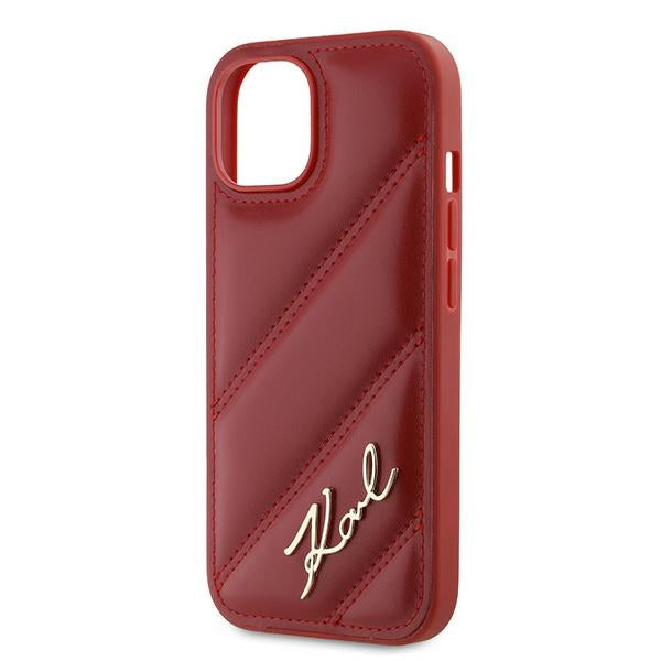 Capa para Apple iPhone 15, Karl Lagerfeld, Diagonal Quilted Script, Rosie
