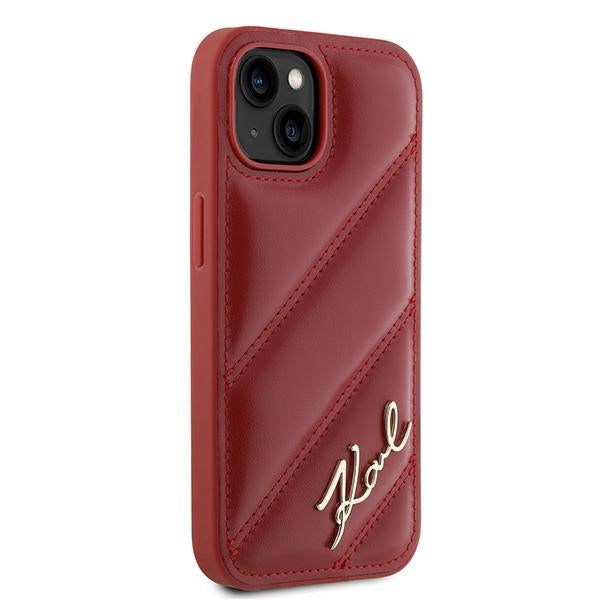 Capa para Apple iPhone 15, Karl Lagerfeld, Diagonal Quilted Script, Rosie