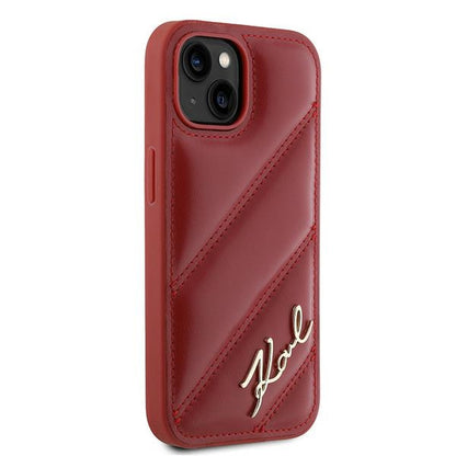 Capa para Apple iPhone 15, Karl Lagerfeld, Diagonal Quilted Script, Rosie