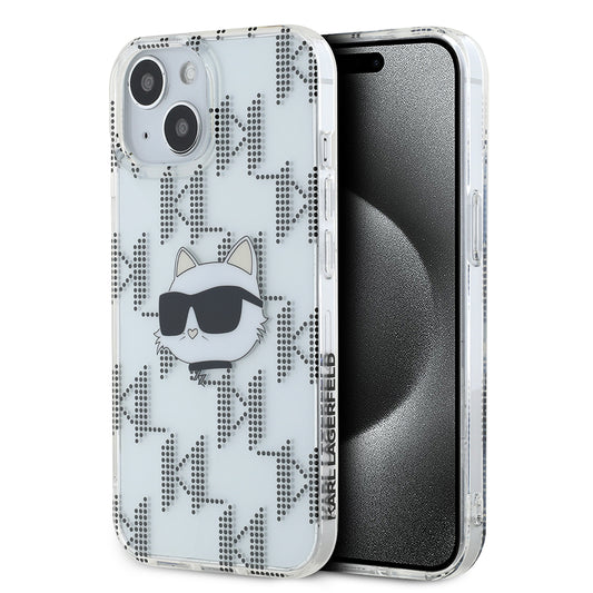 Capa para Apple iPhone 15, Karl Lagerfeld, IML Electroplated Choupette Head, Transparente