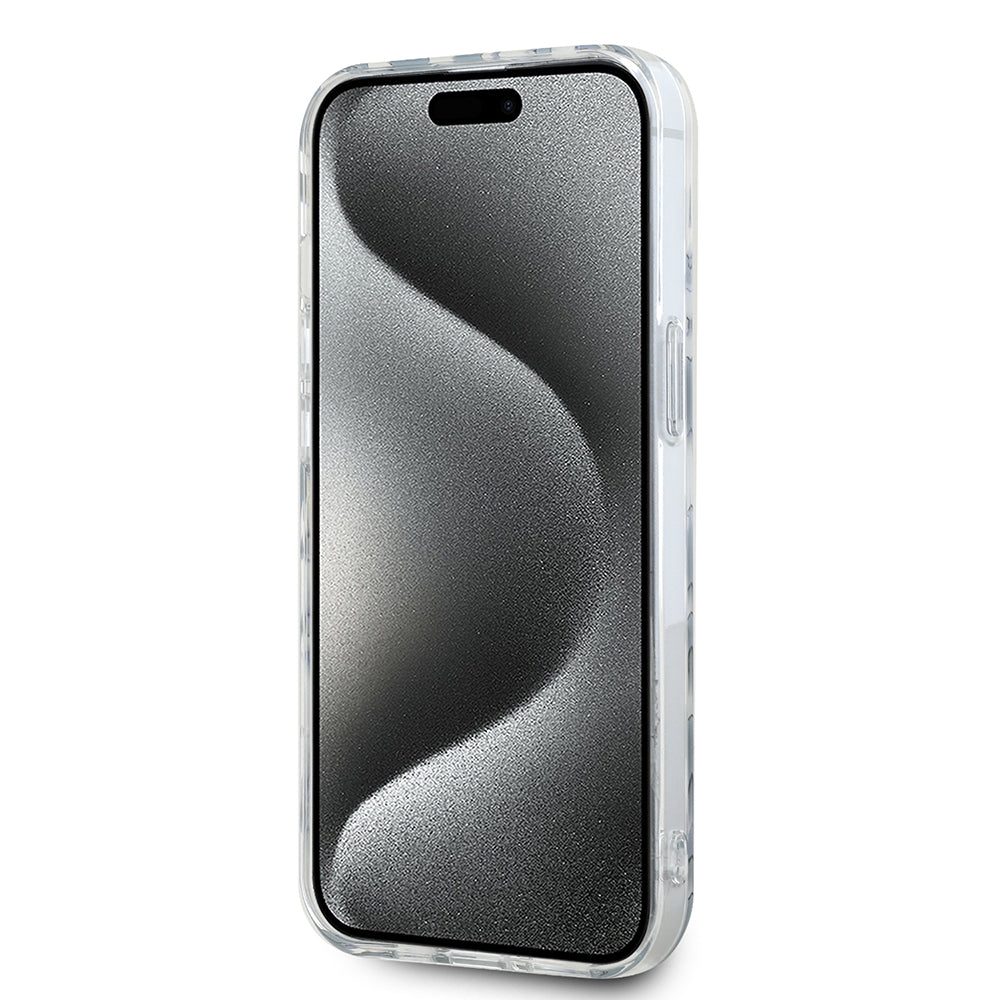 Capa para Apple iPhone 15, Karl Lagerfeld, Padrão Zebra de Luxo IML com Alça, Preta