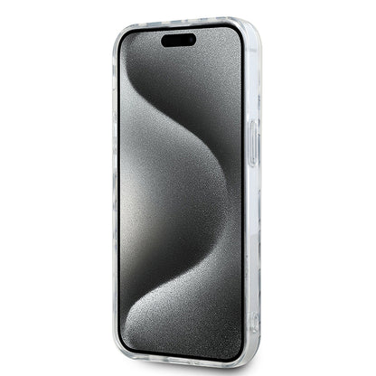 Capa para Apple iPhone 15, Karl Lagerfeld, Padrão Zebra de Luxo IML com Alça, Preta