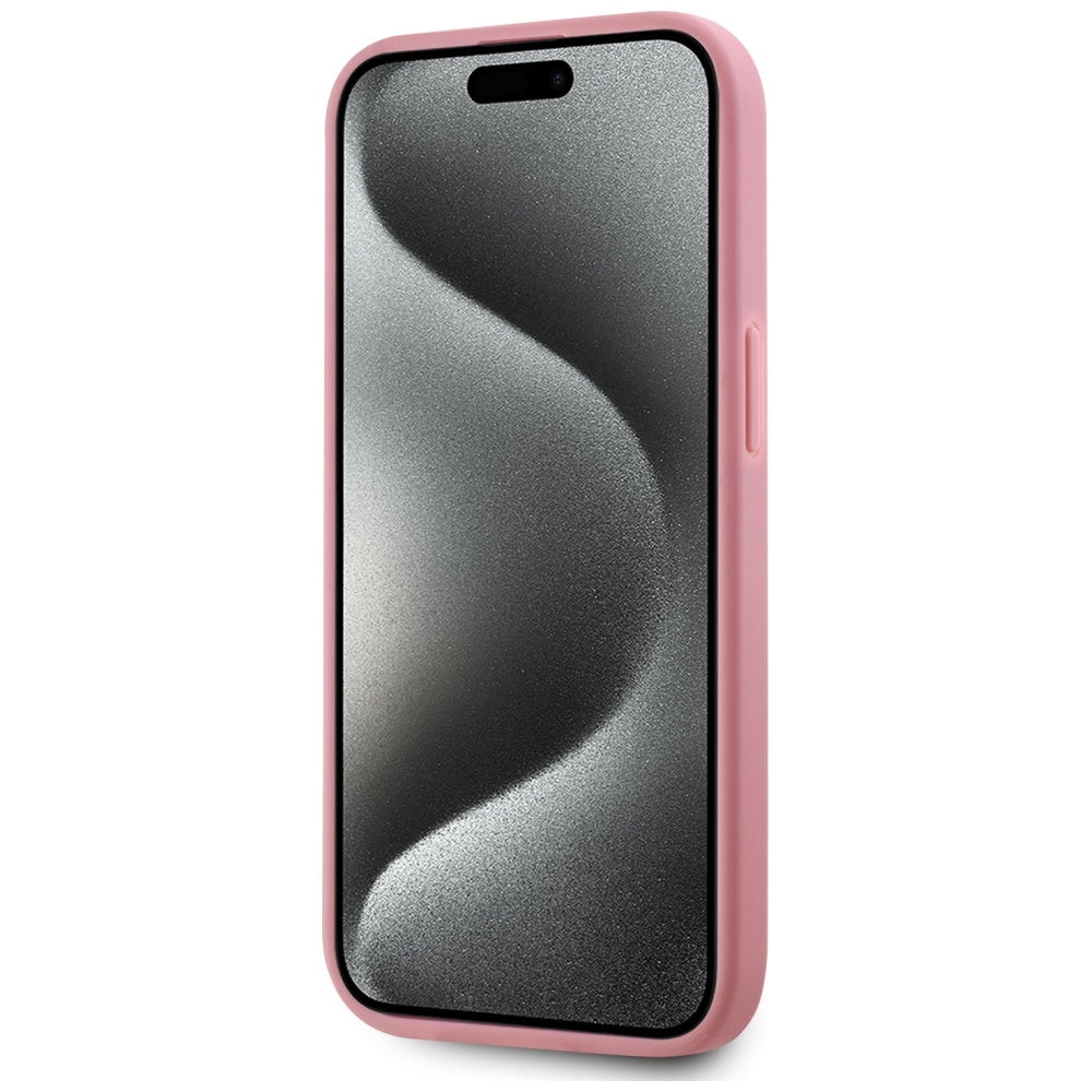 Capa para Apple iPhone 15, Karl Lagerfeld, Metal Signature, Rosa