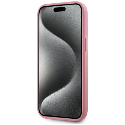 Capa para Apple iPhone 15, Karl Lagerfeld, Metal Signature, Rosa