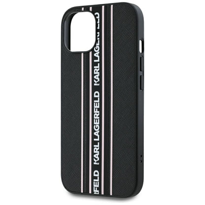 Capa para Apple iPhone 15, Karl Lagerfeld, Saffiano Athleisure Stripes com Alça, Rosa