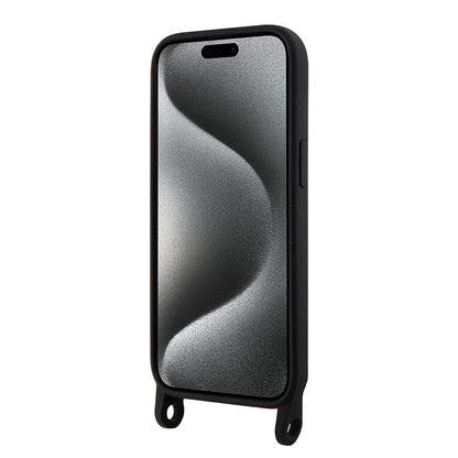 Capa para Apple iPhone 15, Karl Lagerfeld, Silicone Crossbody Choupette, Preta