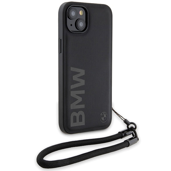 Capa para Apple iPhone 15 Plus, BMW, Signature Wordmark Cord, Preta
