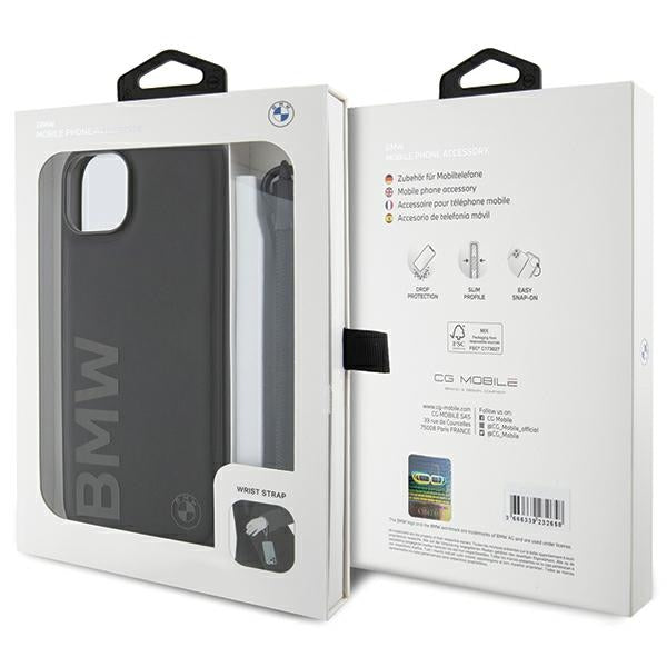 Capa para Apple iPhone 15 Plus, BMW, Signature Wordmark Cord, Preta
