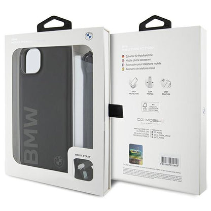 Capa para Apple iPhone 15 Plus, BMW, Signature Wordmark Cord, Preta