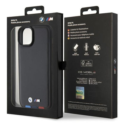 Capa para Apple iPhone 15 Plus, BMW, Stamp Tricolor, Preta