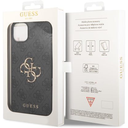 Capa para Apple iPhone 15 Plus, Guess, 4G Big Logo, Cinza