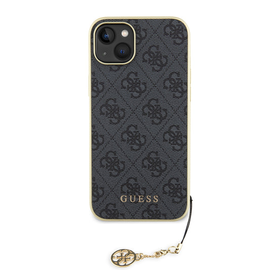 Capa para Apple iPhone 15 Plus, Guess, 4G Charm, Cinzento