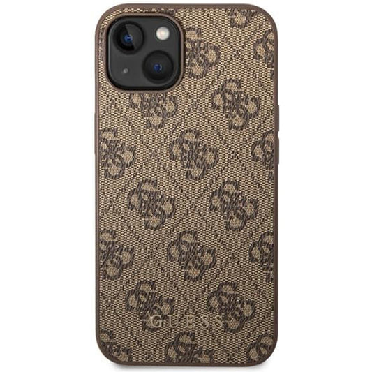Capa para Apple iPhone 15 Plus, Guess, 4G Metal Gold Logo, Marrom