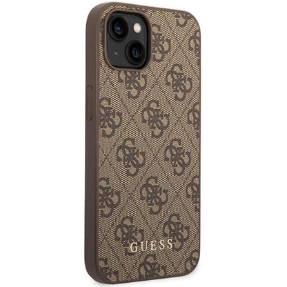 Capa para Apple iPhone 15 Plus, Guess, 4G Metal Gold Logo, Marrom