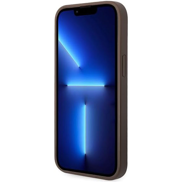 Capa para Apple iPhone 15 Plus, Guess, 4G Metal Gold Logo, Marrom