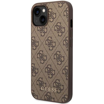 Capa para Apple iPhone 15 Plus, Guess, 4G Metal Gold Logo, Marrom