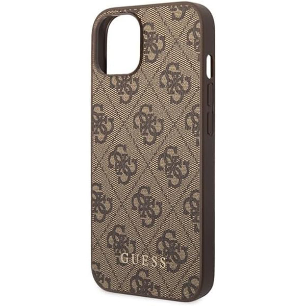 Capa para Apple iPhone 15 Plus, Guess, 4G Metal Gold Logo, Marrom