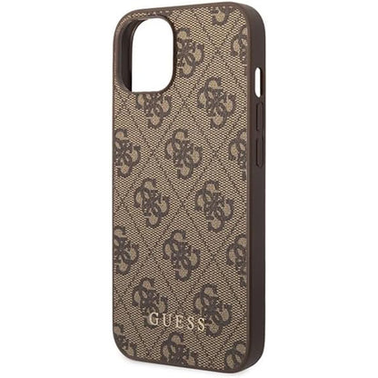 Capa para Apple iPhone 15 Plus, Guess, 4G Metal Gold Logo, Marrom