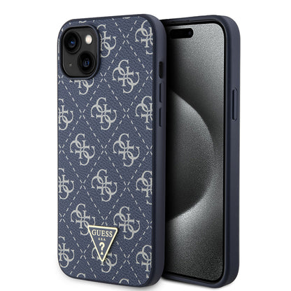 Capa para Apple iPhone 15 Plus, Guess, Logo Triângulo 4G, Azul