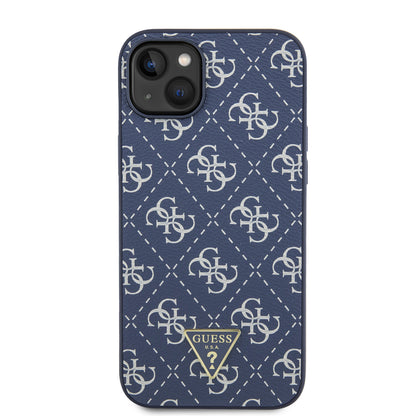 Capa para Apple iPhone 15 Plus, Guess, Logo Triângulo 4G, Azul